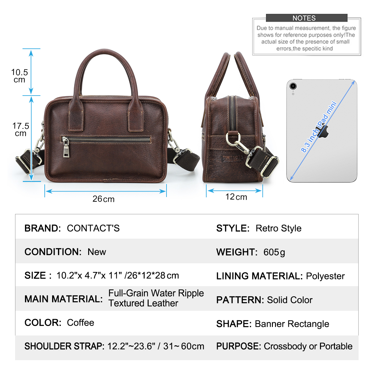 CONTACT'S Genuine Leather Men  - Luxury Bags For Men review and price