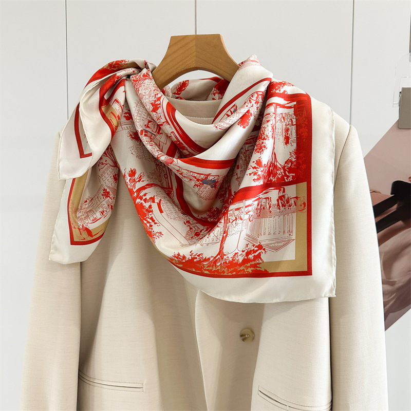 Red Silk Scarf Luxury 90cm Squ - Luxury Bags Hong Kong review and price