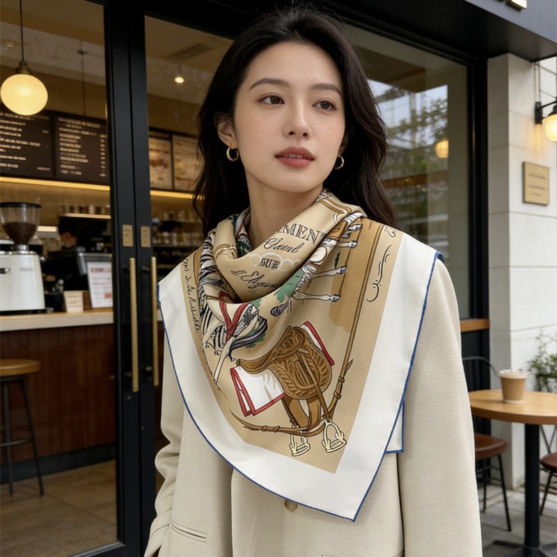 90cm Silk Scarf Luxury Square  - Luxury Bags Hong Kong review and price